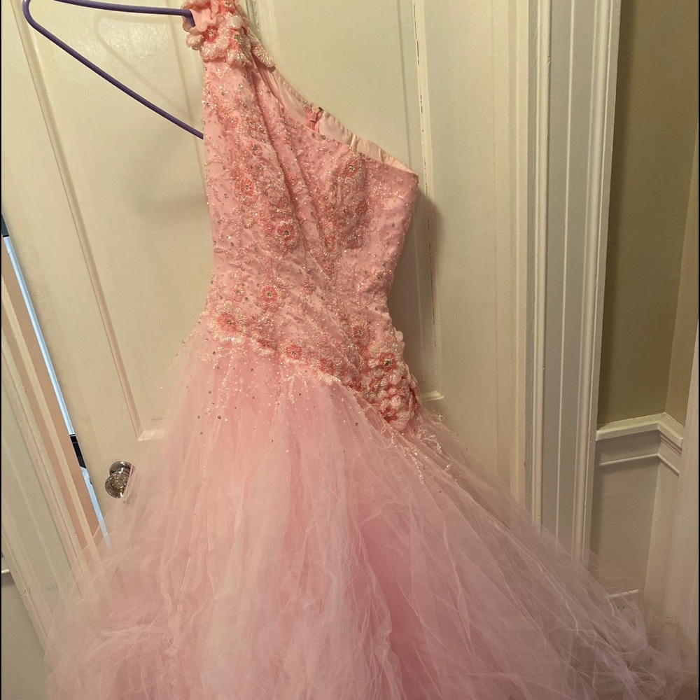 Teen pink gown for nationals.